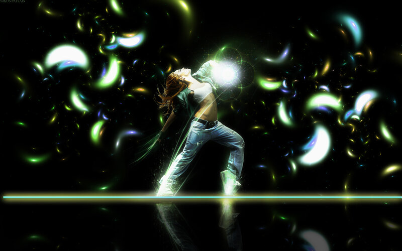 Woman Dancing in Light — Black