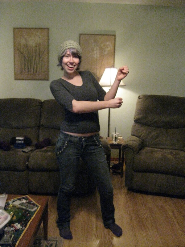 woman dancing in living room