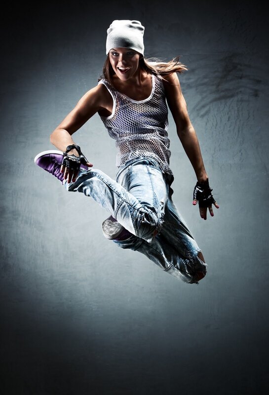 woman dancing in mid-air