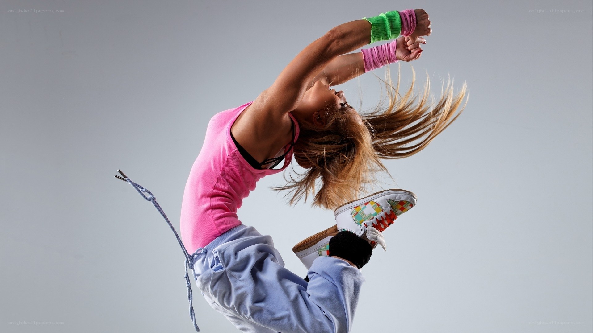 woman dancing in mid-air