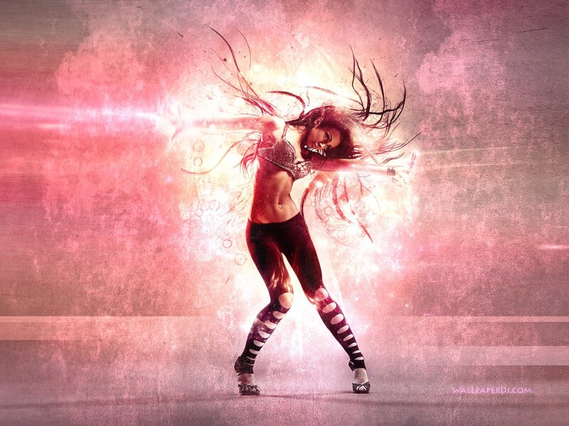 Woman Dancing in Pink Light
