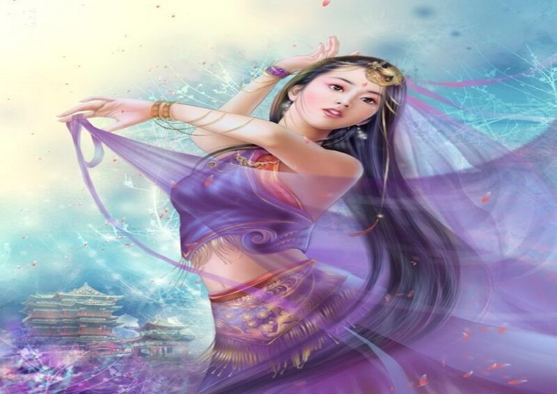 Woman Dancing in Purple