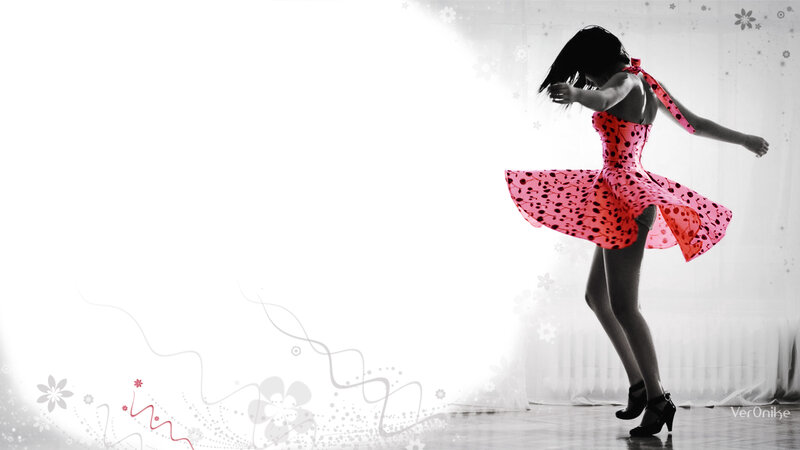 woman dancing in red dress