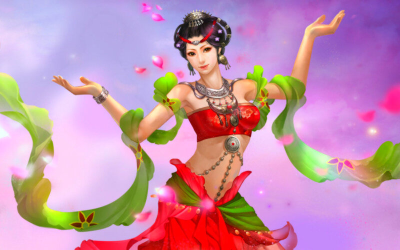 Woman Dancing in Red Dress — Graceful