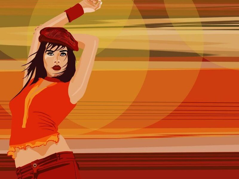 woman dancing in red outfit