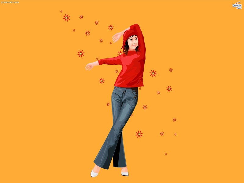 woman dancing in red sweater