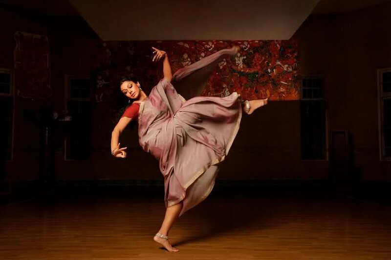 Woman Dancing in Sari