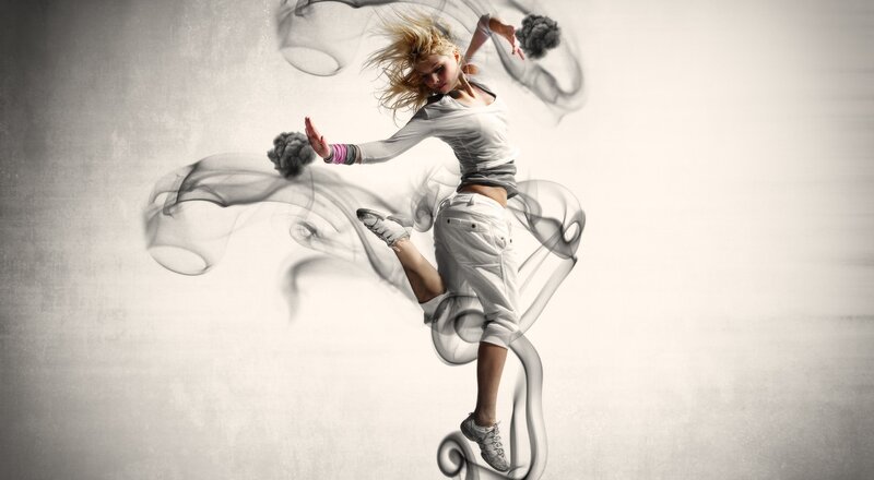 Woman Dancing in Smoke