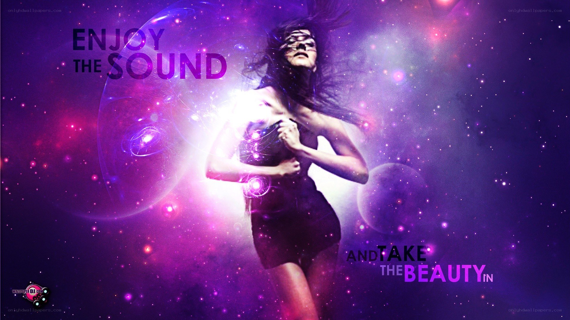 woman dancing in space