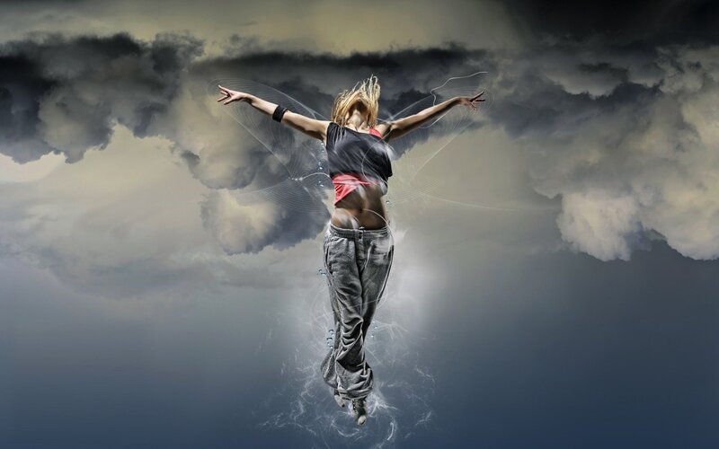 Woman Dancing in Storm