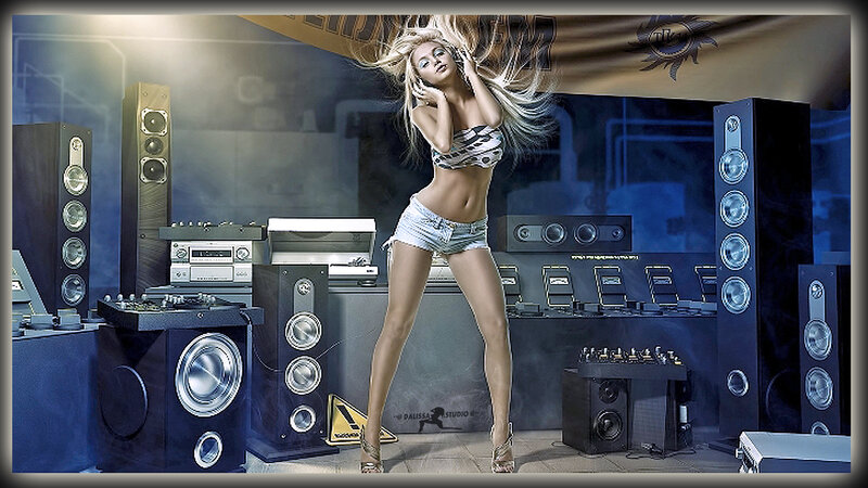 Woman Dancing in Studio — Blue