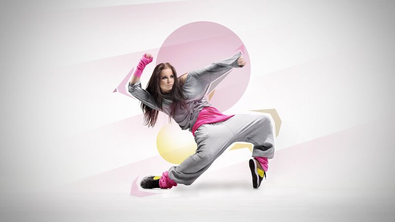 Woman Dancing in Studio — Gray, Dynamic, Photograph, Sweatshirt