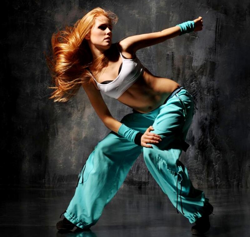 Woman Dancing in Studio — Teal
