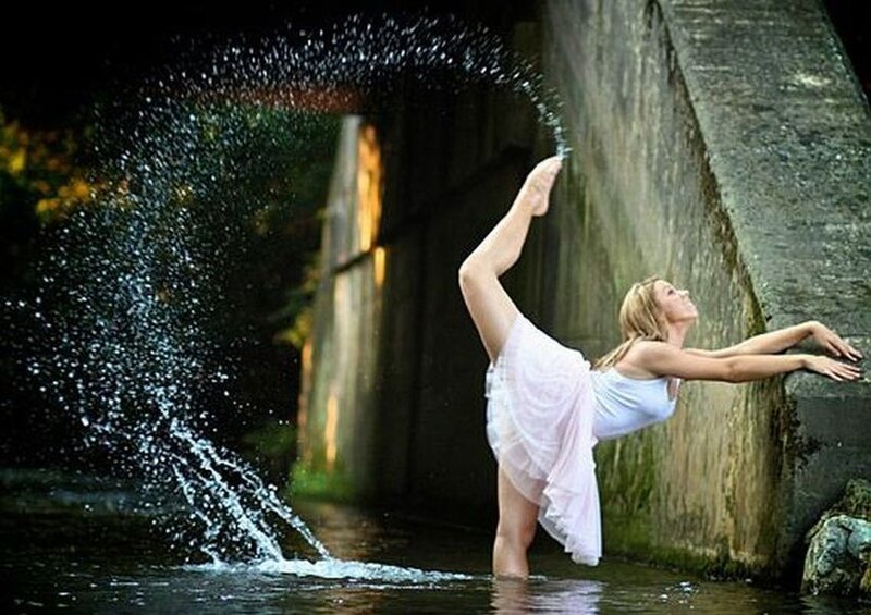 Woman Dancing in Water — White