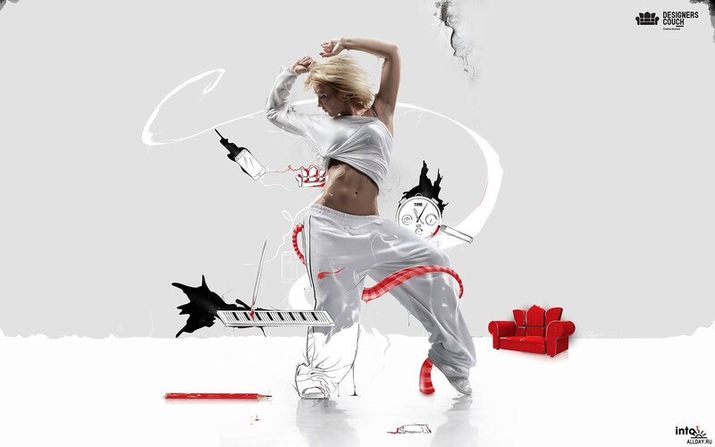 Woman Dancing in White