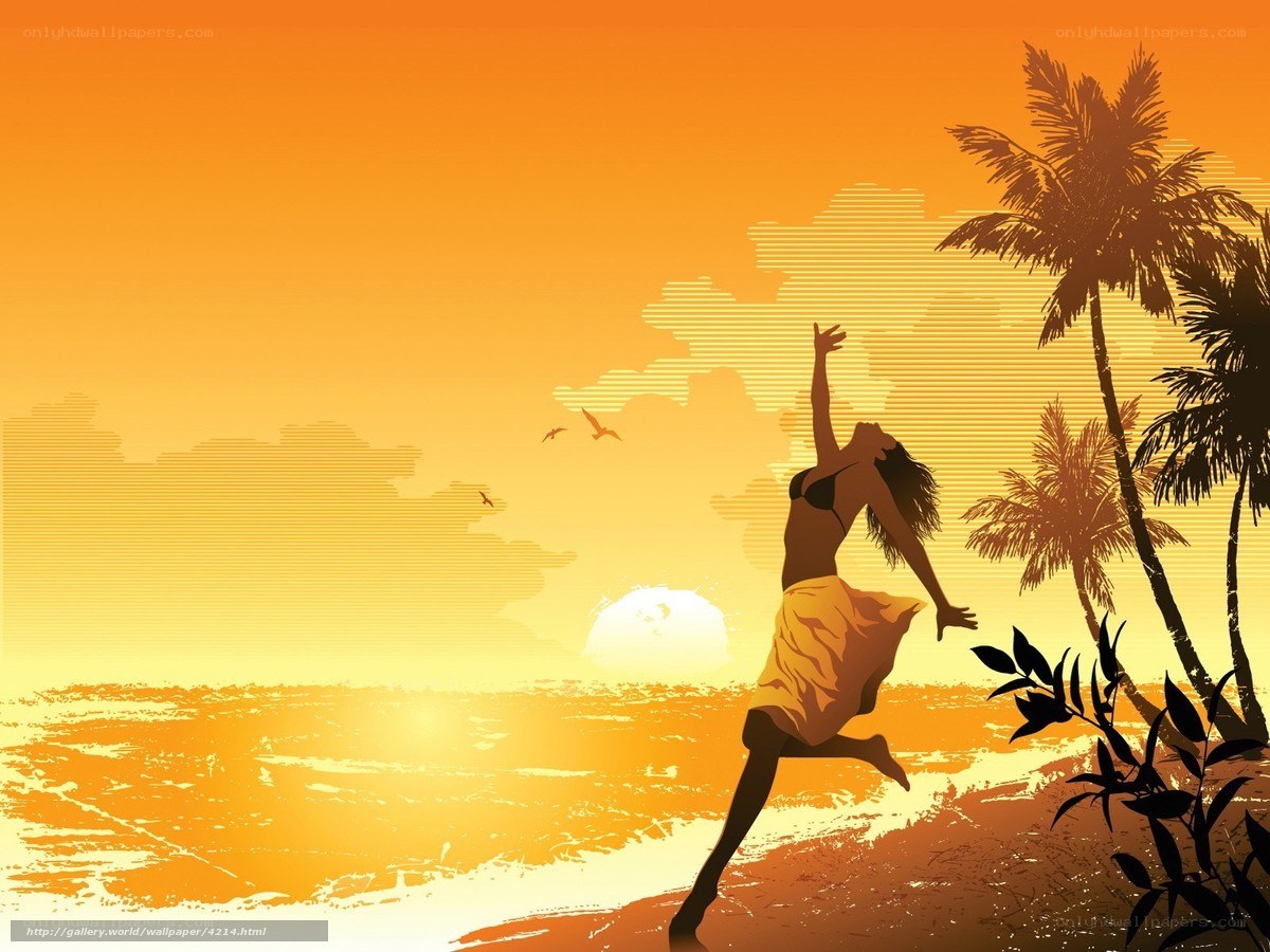 woman dancing on beach at sunset