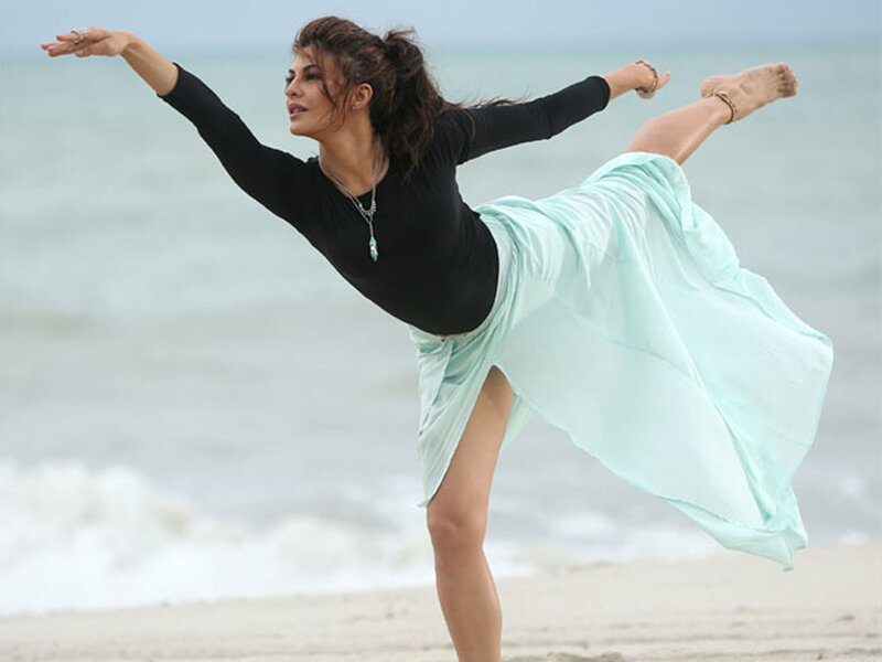 Woman Dancing on Beach — Black, Dynamic, Afternoon
