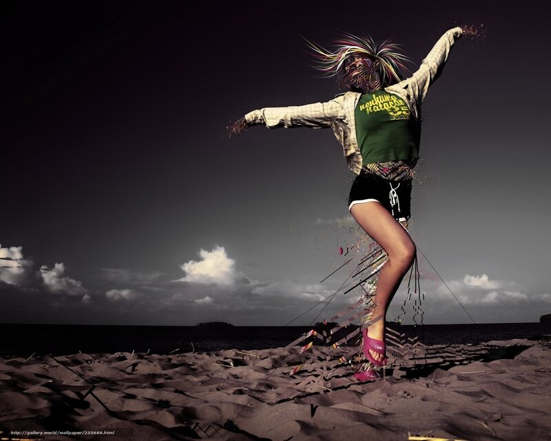 woman dancing on beach
