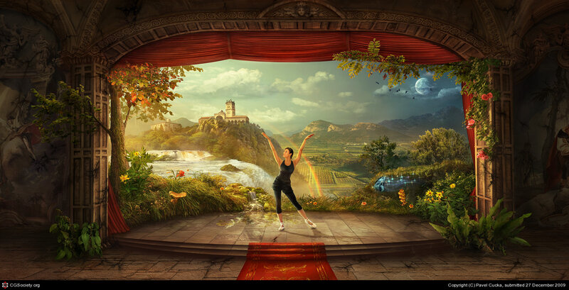 Woman Dancing on Stage — Red
