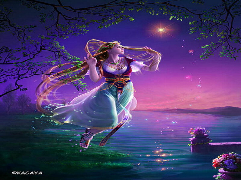 woman dancing over water