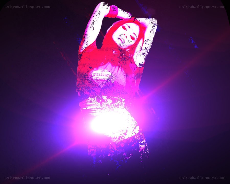 woman dancing under purple light