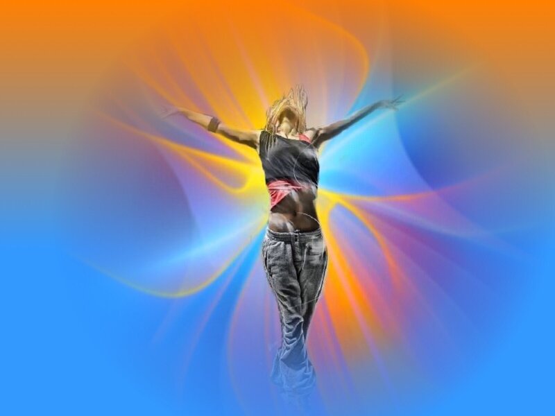 Woman Dancing with Arms Outstretched
