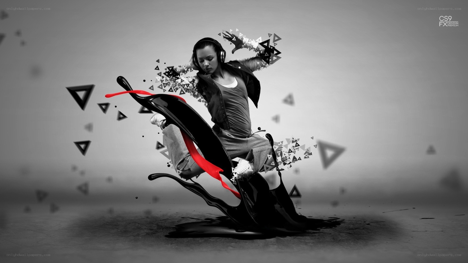 woman dancing with digital effects