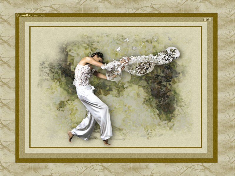 woman dancing with fabric