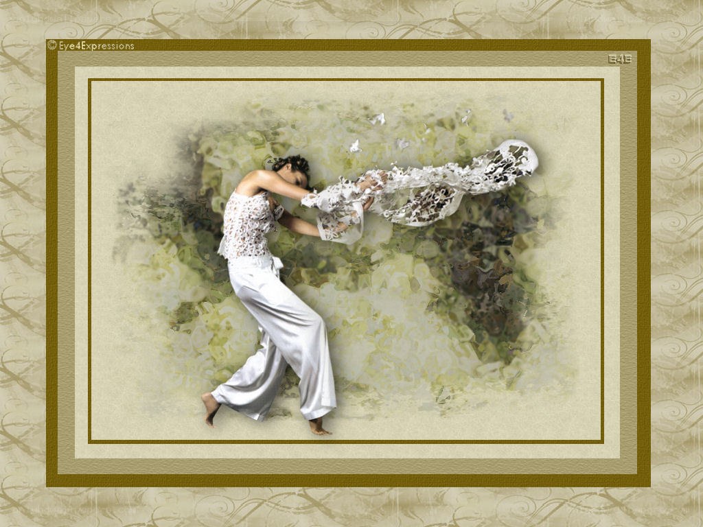 woman dancing with fabric