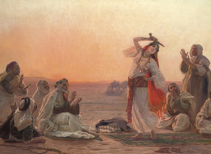 Woman Dancing with Knife
