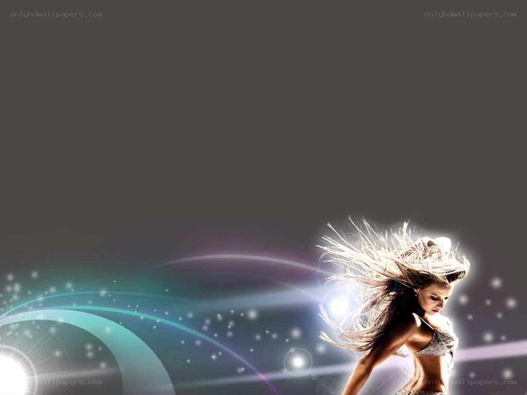 woman dancing with light effects
