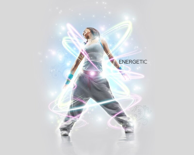 Woman Dancing with Light Trails — White