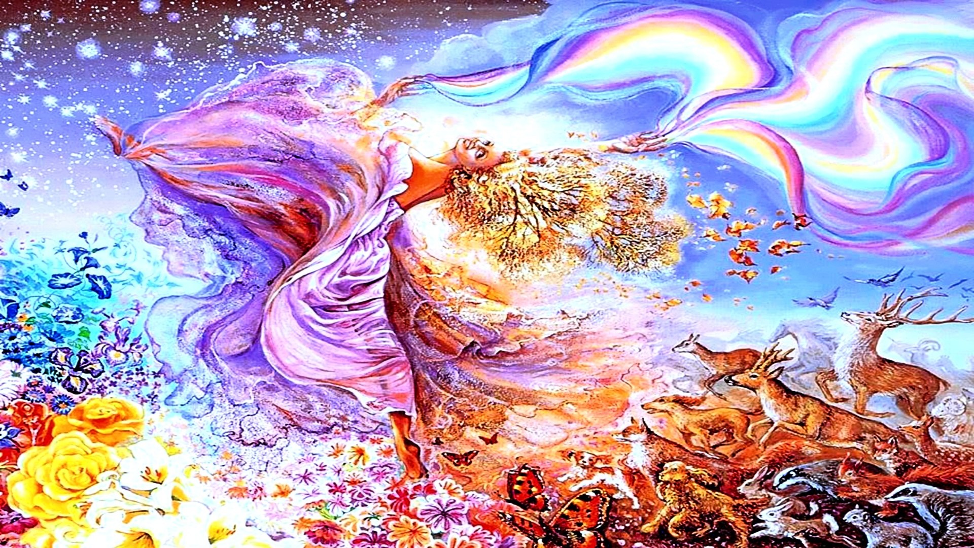woman dancing with nature