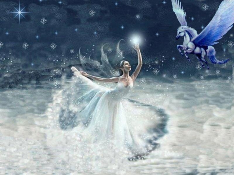 Woman Dancing with Pegasus