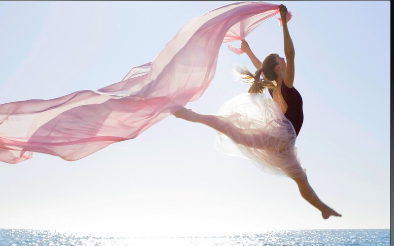 Woman Dancing with Scarf — Pink