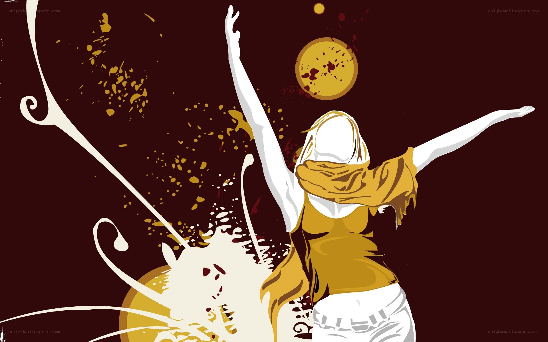 woman dancing with splashes