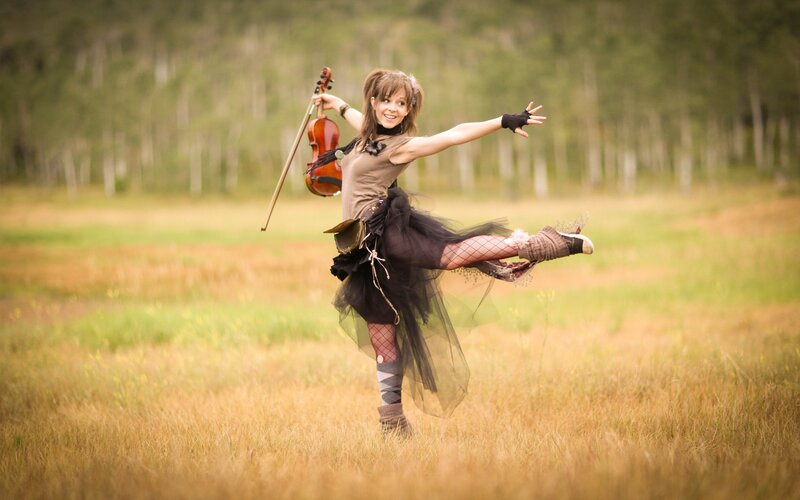 Woman Dancing with Violin