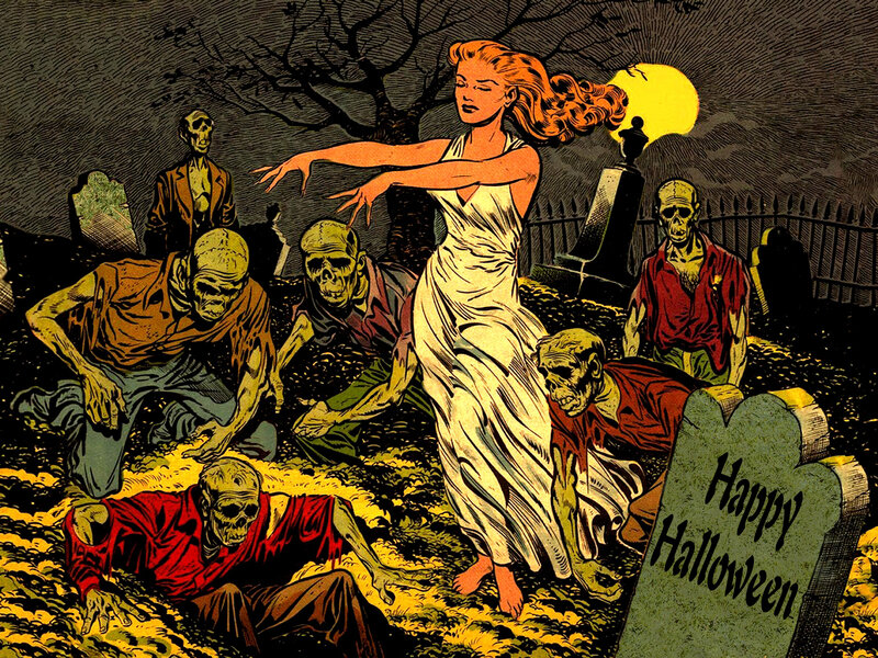 Woman Dancing with Zombies