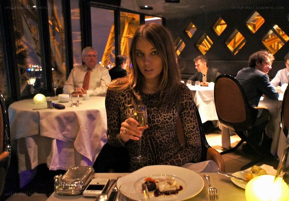 Woman dining at a restaurant
