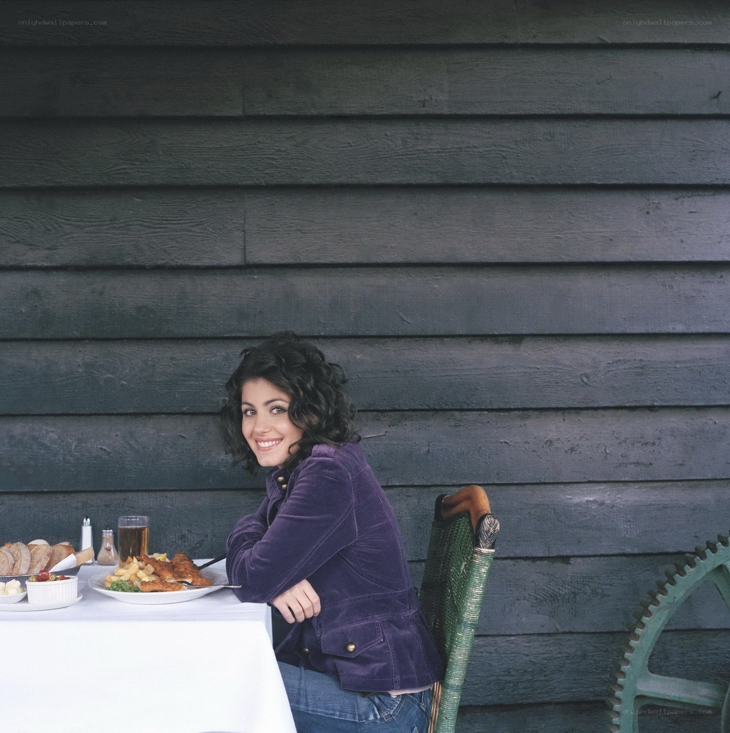 Woman dining at a table