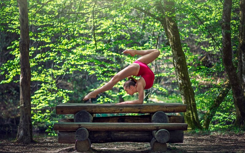 Woman Doing Acrobatics