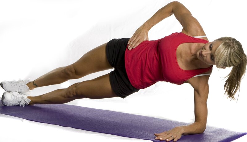 woman doing side plank exercise