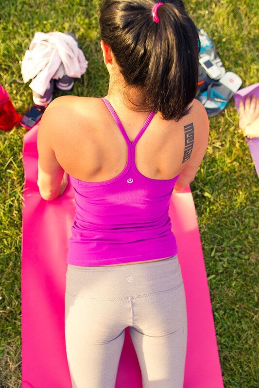woman doing yoga outdoors