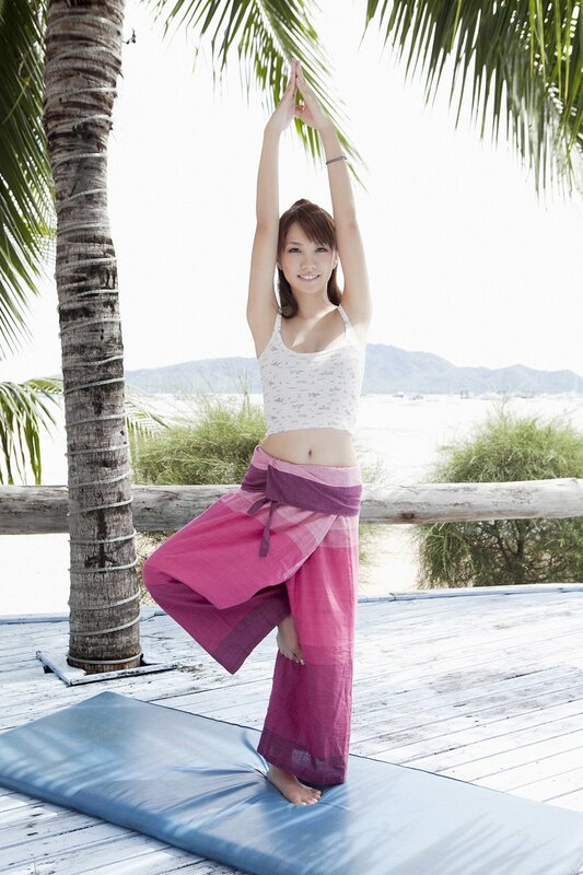 Woman Doing Yoga — Pink, Serene, Afternoon, Photograph