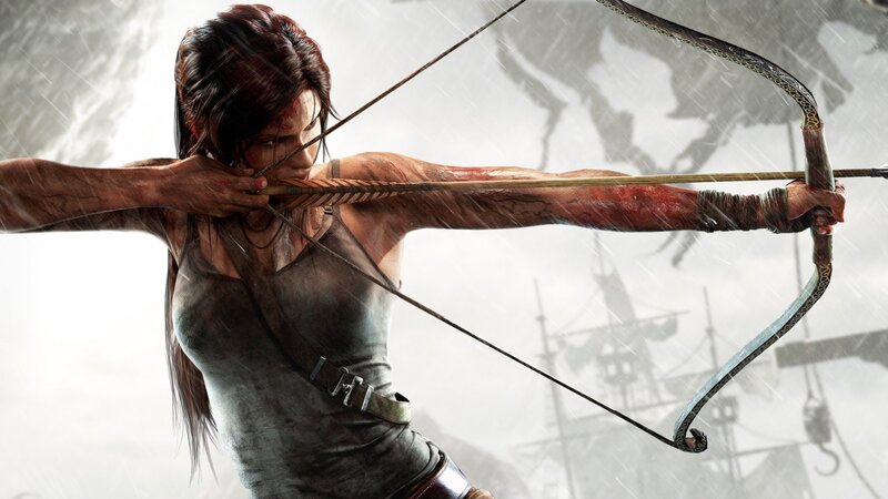 Woman Drawing Bow — Gray, Dramatic, 3d Render, Arrow