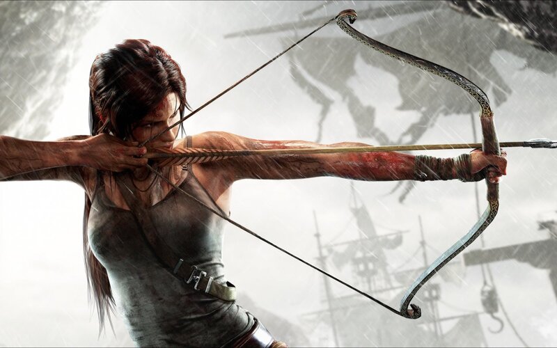Woman Drawing Bow — Gray, Dramatic, 3d Render