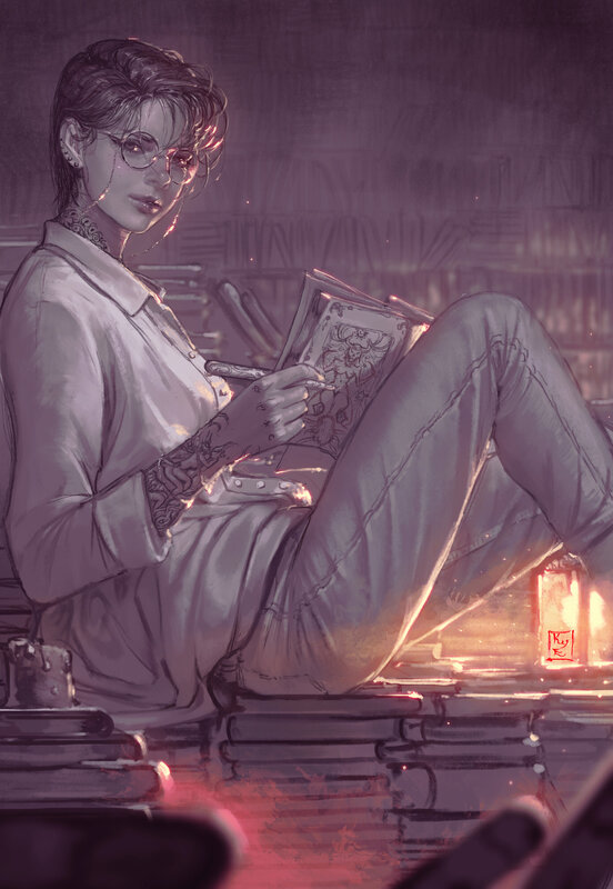 Woman Drawing in Book