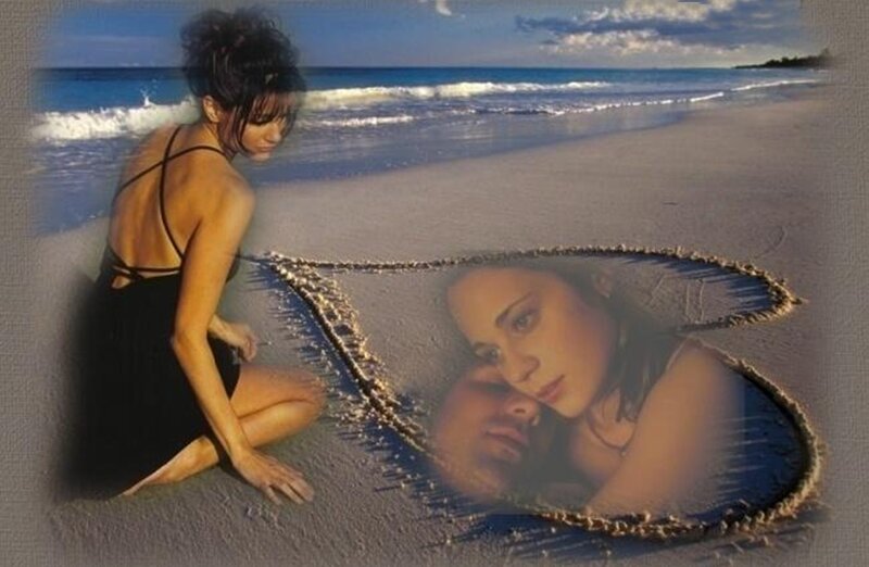 Woman Drawing on Beach