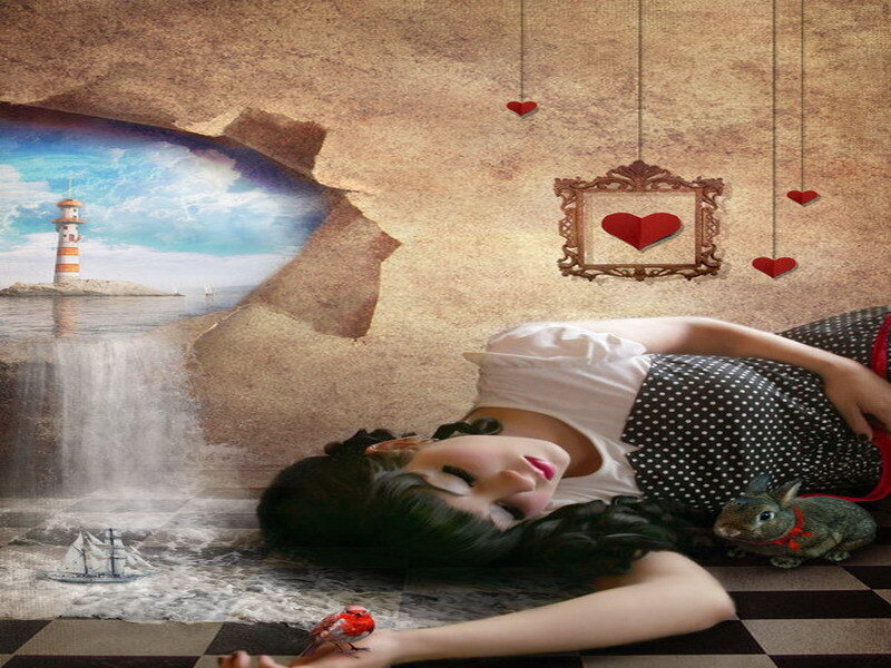 woman dreaming of a lighthouse