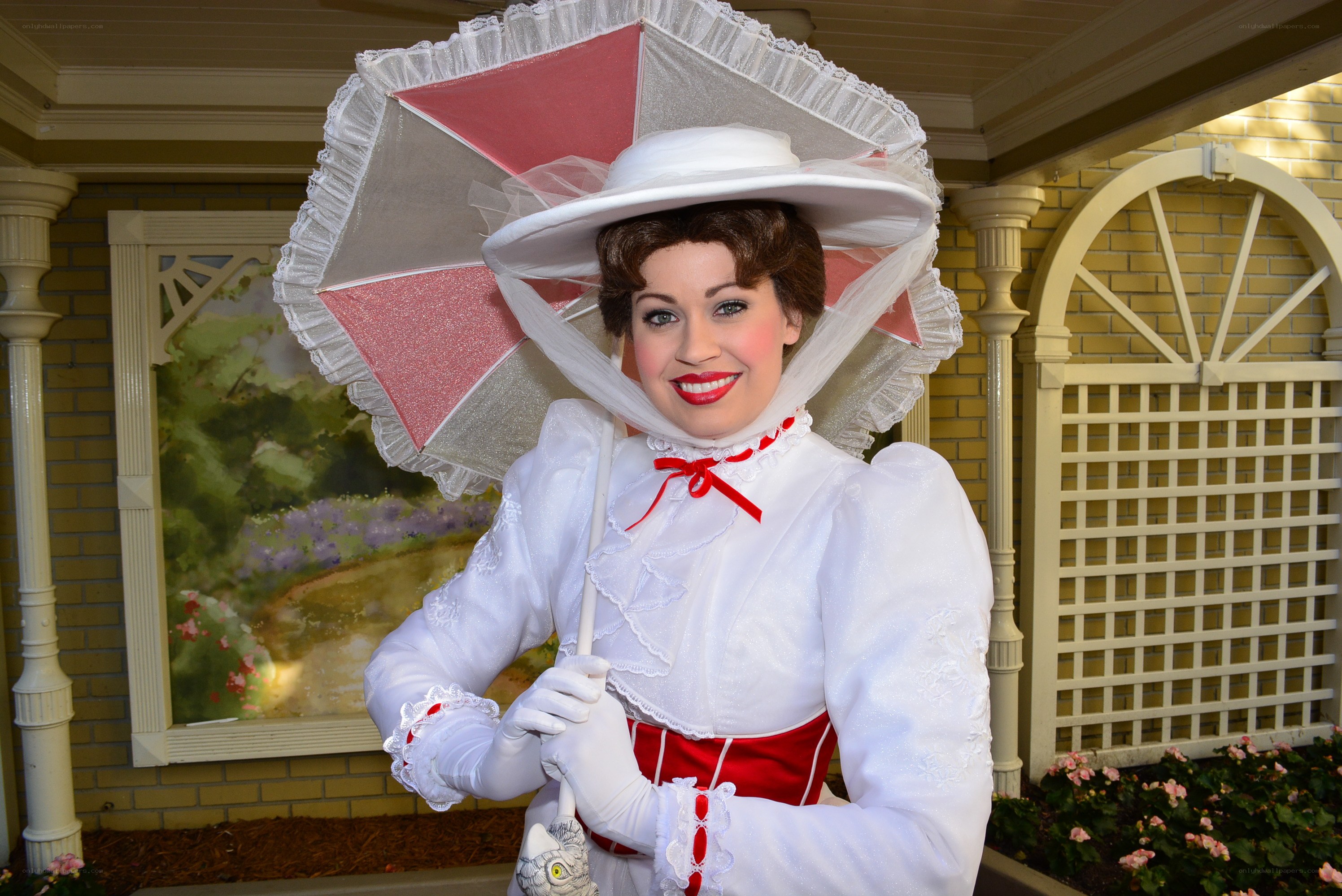 woman dressed as mary poppins